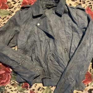 Bershka Blue Blazer with Fitted Silhouette and Soft Texture